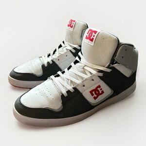 DC Mens Cures Cure Hi Top White/Grey/Red Sneakers Skate Shoes EUC Size US 13